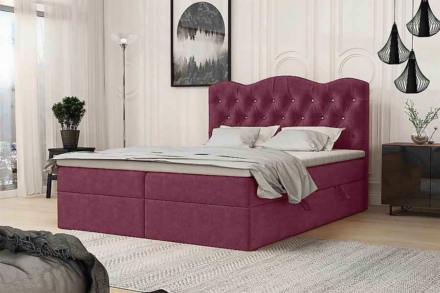 Fun Möbel Boxbett Schlafzimmerbett LODOS (inkl. Topper und Bettkästen, Kuns günstig online kaufen