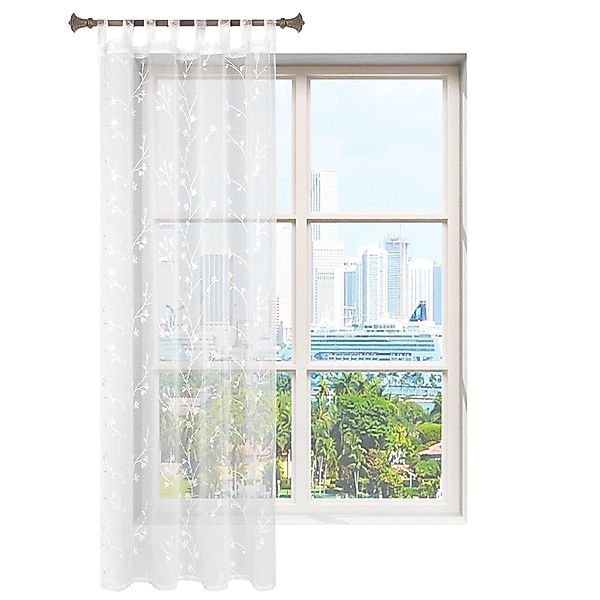Woltu Gardine, (2 St), halbtransparent, Blumen günstig online kaufen