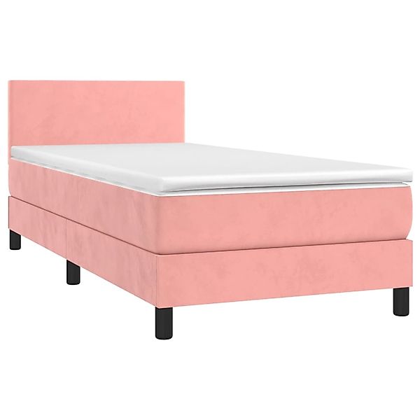 vidaXL Boxspringbett mit Matratze & LED Rosa 90x190 cm Samt 3134260 günstig online kaufen
