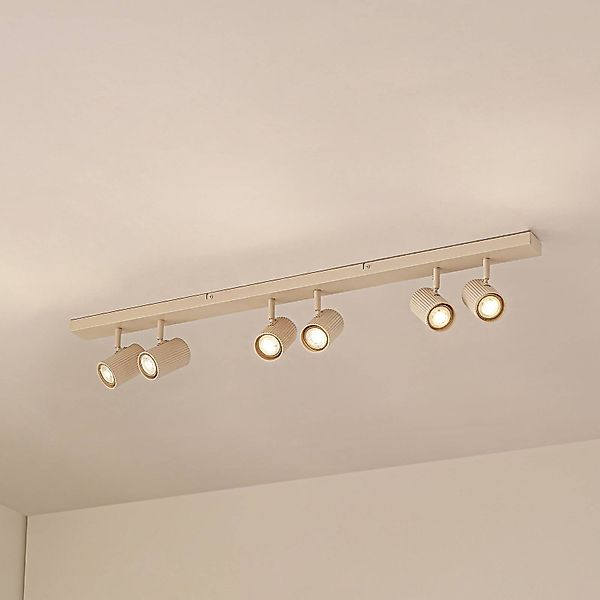 Lindby Deckenspots Kardis, beige, 6-flg., Metall, GU10 günstig online kaufen