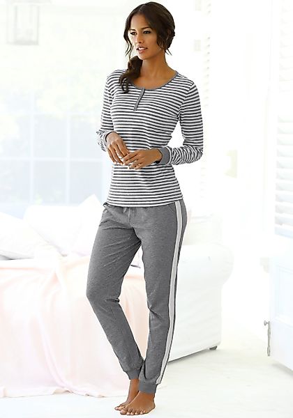 s.Oliver Pyjama (2 tlg) mit seitlichen günstig online kaufen