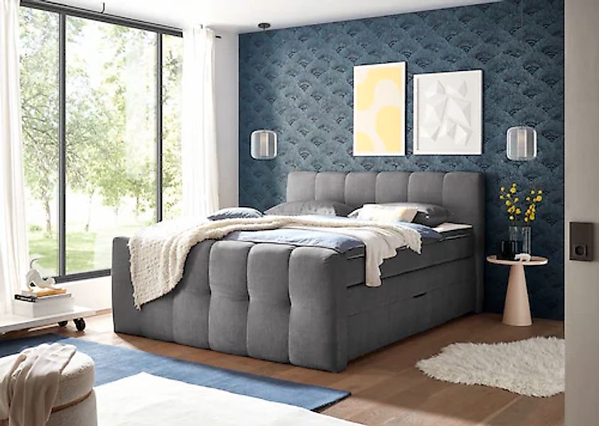 ED EXCITING DESIGN Boxspringbett »Tolfa erhältlich in der Breite 180cm, ink günstig online kaufen