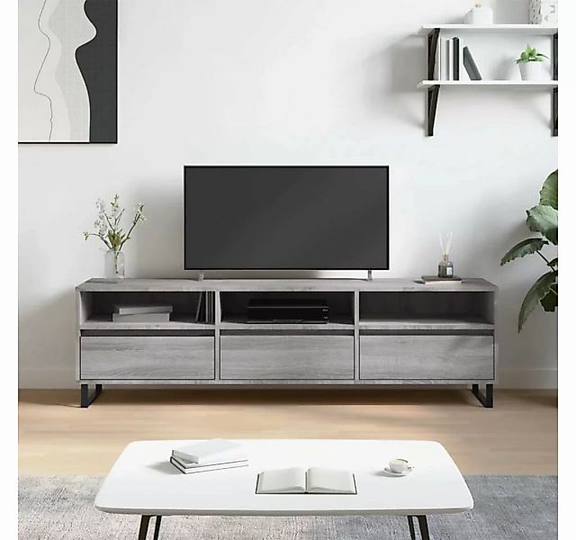 furnicato TV-Schrank Grau Sonoma 150x30x44,5 cm Holzwerkstoff günstig online kaufen
