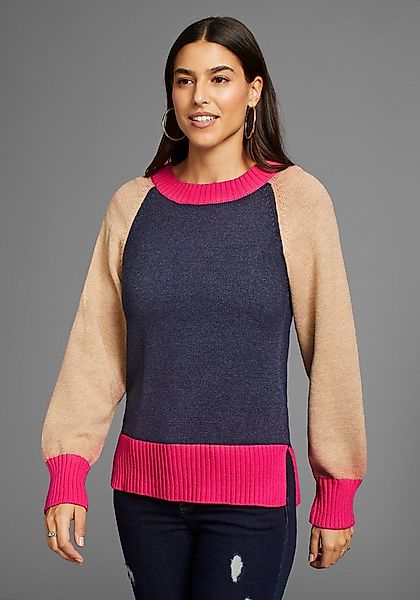 Laura Scott Rundhalspullover mit Colorblock günstig online kaufen