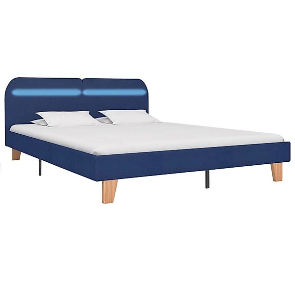 vidaXL Bettgestell mit LED Blau Stoff 160x200 cm Modell 1615734 günstig online kaufen