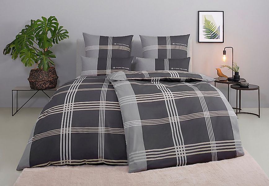 TOM TAILOR HOME Bettwäsche Ole, Biber, 3 teilig, karierte Bettwäsche aus Ba günstig online kaufen