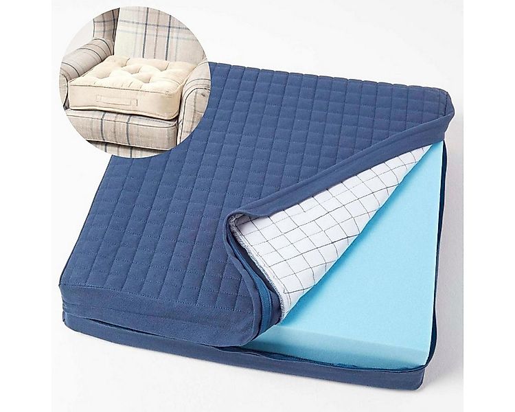 Homescapes Sitzkissen Wattierter Sitzkissenbezug 50 x 50 x 10 cm aus Baumwo günstig online kaufen