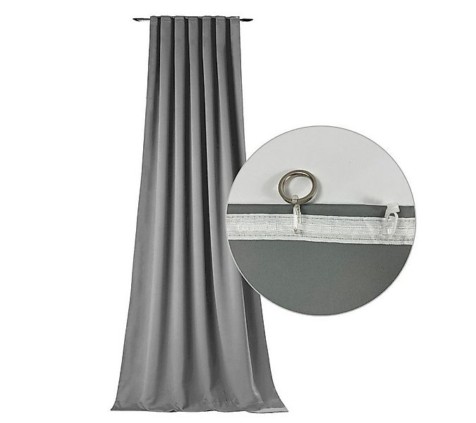 novumfix Verdunkelungsvorhang Sunout/70 grau Thermovorhang XXL Kräuselband günstig online kaufen