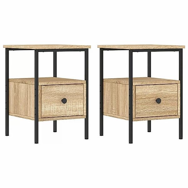 vidaXL Nachttische 2 Stk Sonoma-Eiche 34x36x50 cm Holzwerkstoff günstig online kaufen