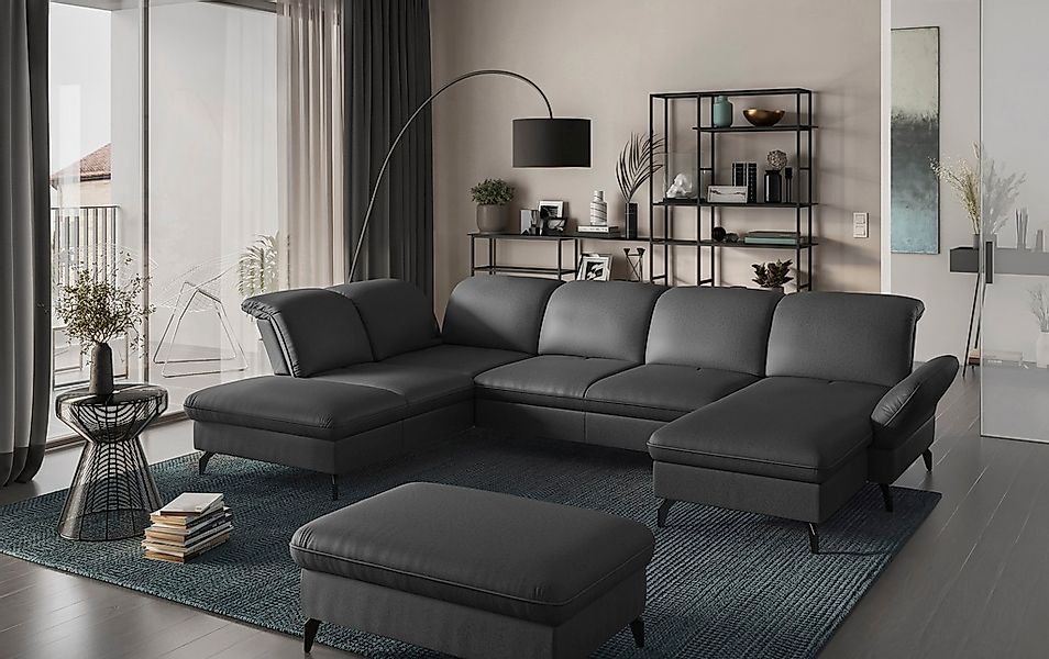 sit&more Wohnlandschaft »Leandro U-Form« Wahlweise mit Bett-, Kopfteil - un günstig online kaufen