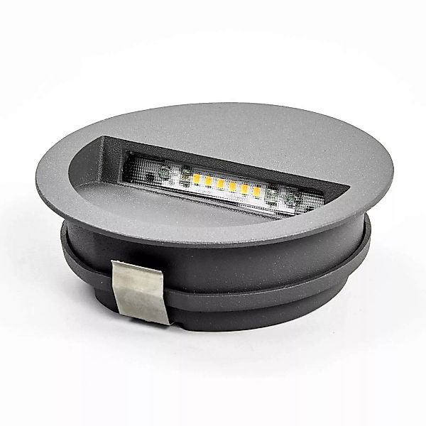 Lucande LED-Wandeinbauleuchte Loya, rund, dunkelgrau, außen günstig online kaufen