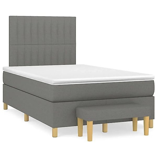 vidaXL Boxspringbett mit Matratze Dunkelgrau 120x190 cm Stoff 3270419 günstig online kaufen