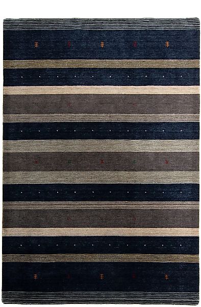 morgenland Wollteppich »Gabbeh - Loribaft Softy - 240 x 172 cm - dunkelblau günstig online kaufen