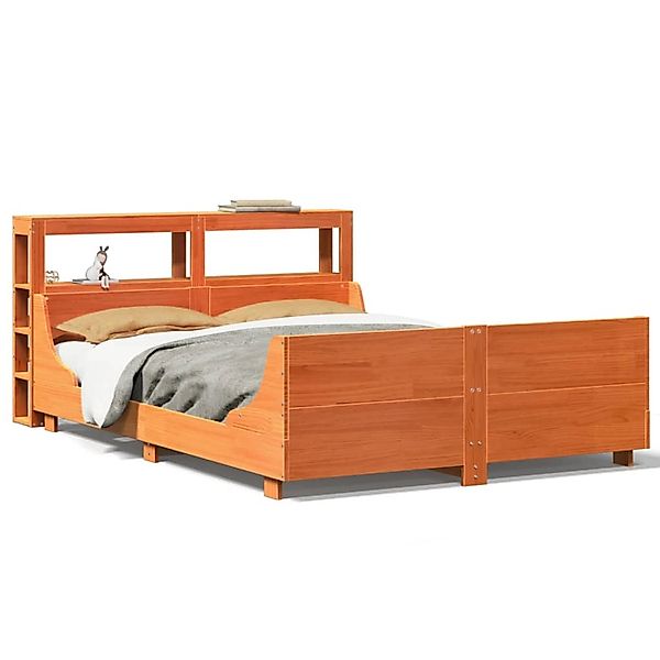 vidaXL Massivholzbett ohne Matratze Wachsbraun 120x200 cm Kiefernholz 33064 günstig online kaufen