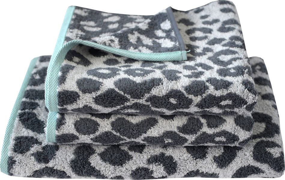 Dyckhoff Handtuch Set "Cool Mint Leo" Set 3 Stk. Walkfrottier mit Leoparden günstig online kaufen