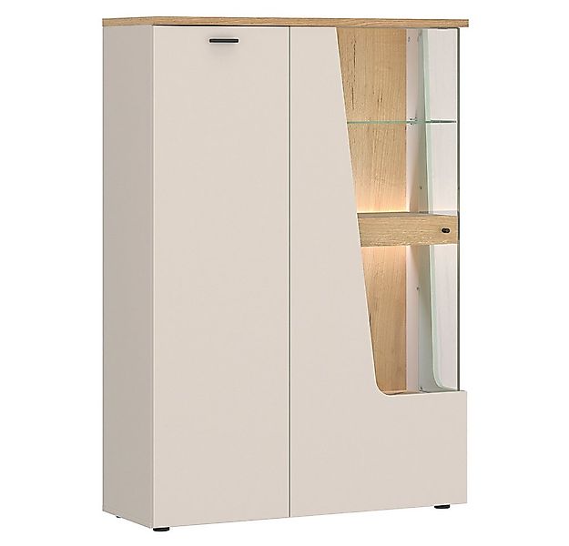 Lomadox Highboard CARMONA-129, 95 cm breit in Kaschmir & Eiche, 2-türig günstig online kaufen
