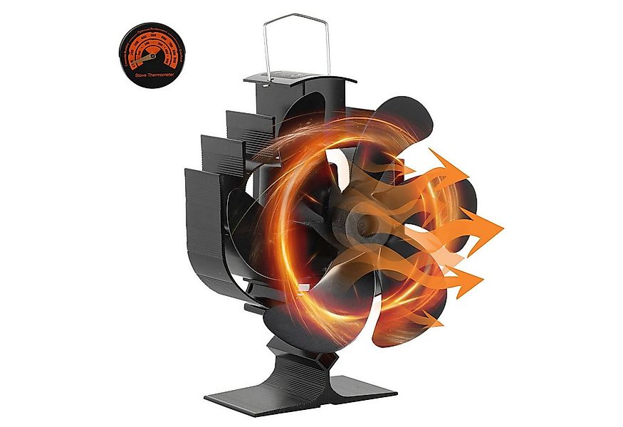Clanmacy Kaminventilator 6 Blatt Ofenventilator Kaminofen Ventilator Schwen günstig online kaufen