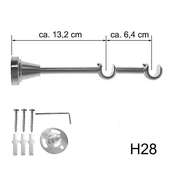 BASIT Gardinenstange Edelstahloptik 19mm mit Wandträgern 120 cm E67, Ø 19 m günstig online kaufen