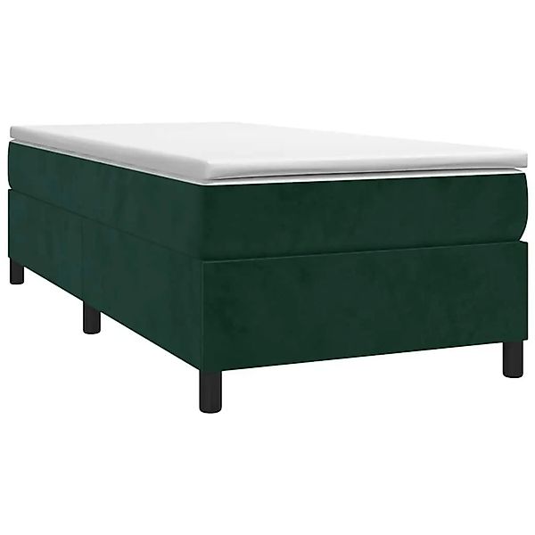 vidaXL Boxspringbett mit Matratze Dunkelgrün 100x200 cm Samt 3144666 günstig online kaufen