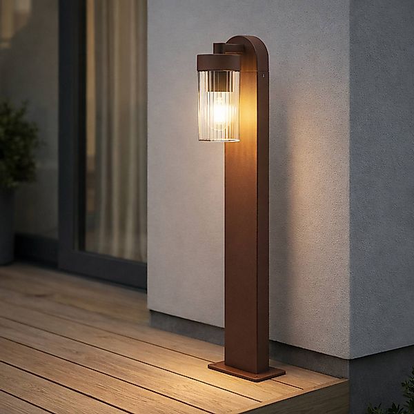 Lindby Wegeleuchte Kaliro, rost, 60 cm, E27, IP54 günstig online kaufen