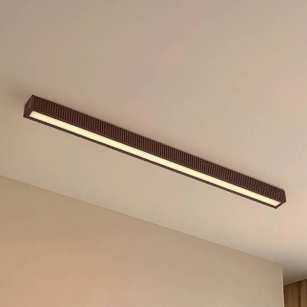 Lucande LED-Deckenleuchte Emara, holz dunkel, Eiche, dimmbar günstig online kaufen