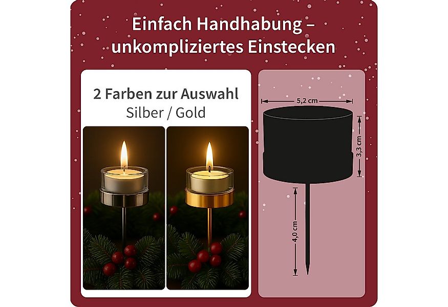 matches21 HOME & HOBBY Kerzenhalter Teelichthalter 4er Set Metall Silber & günstig online kaufen