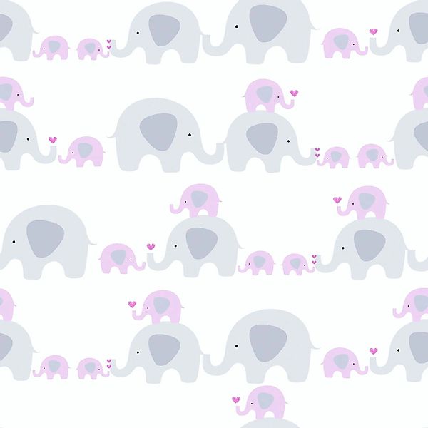 PROFHOME 381132-GU Kinder Tapete Tiermotiv Matt Rosa Grau Weiß 0,53 m x 10, günstig online kaufen