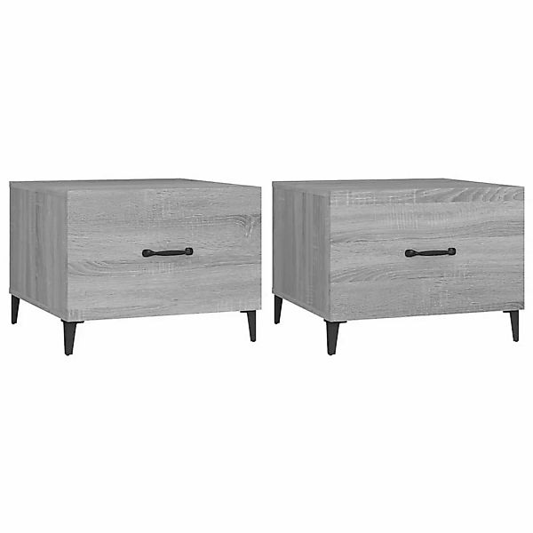 vidaXL Couchtische mit Metallbeinen 2 Stk. Grau Sonoma 50x50x40 cm günstig online kaufen