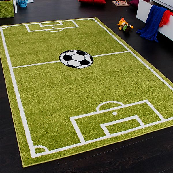 Paco Home Kinderteppich "ECE Fussball 953" rechteckig 14 mm Höhe Kurzflor, günstig online kaufen