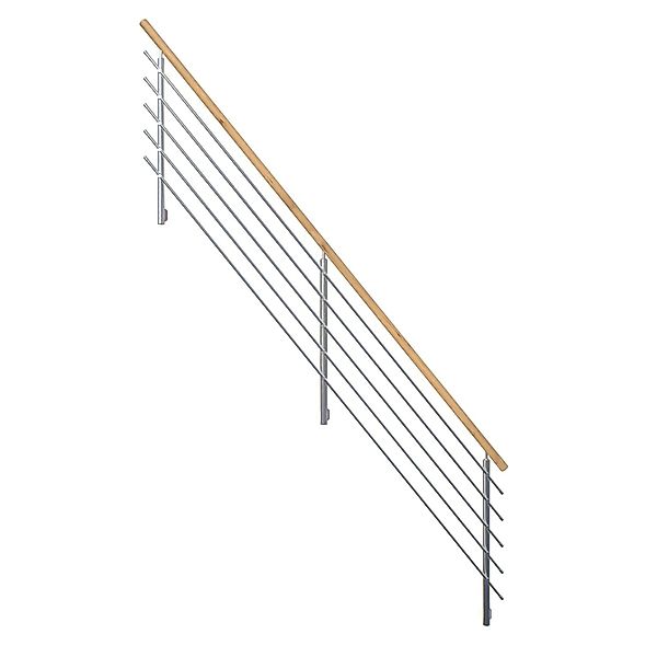 StarWood Edelstahlgeländer Flex mit Rundhandlauf Eiche 250 cm FSC® günstig online kaufen