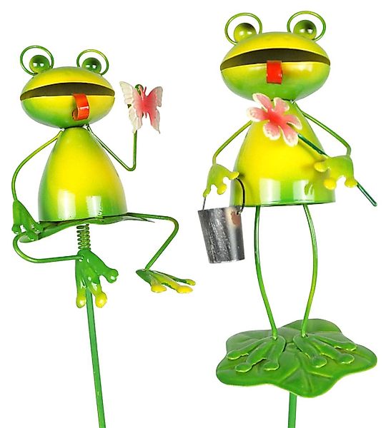 Denk Gartenstecker Gartenstecker Frosch mit Blume günstig online kaufen