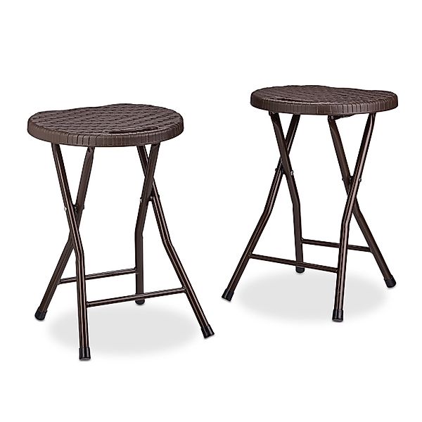 relaxdays Sitzhocker Klapphocker BASTIAN, Braun günstig online kaufen