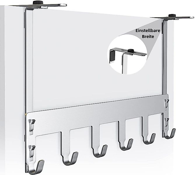 Elegear Kleiderhaken /Türhaken Edelstahl zum aufhängen 40x22cm mit 6 Haken günstig online kaufen