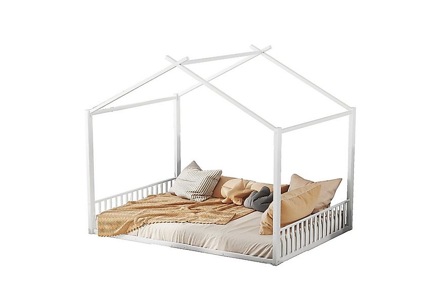 Flieks Metallbett, Doppelbett Hausbett Kinderbett 140x200cm mit Lattenrost günstig online kaufen