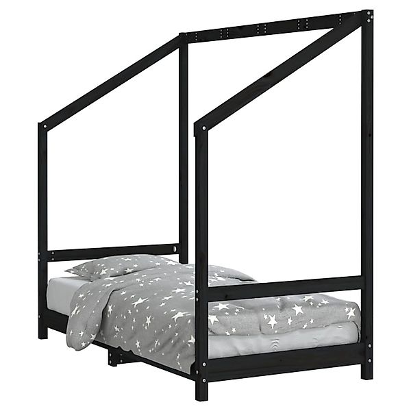 vidaXL Kinderbett Schwarz 80x160 cm Massivholz Kiefer 835711 günstig online kaufen