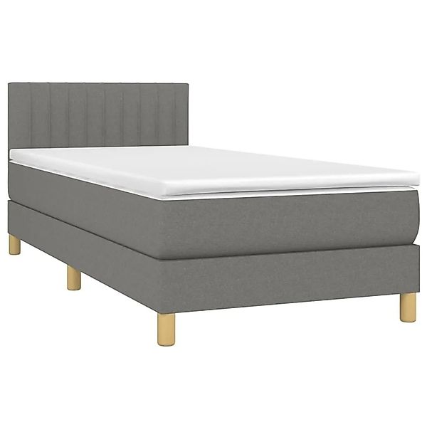 vidaXL Boxspringbett mit Matratze Dunkelgrau 100x200 cm Stoff 3140754 günstig online kaufen