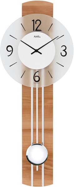 AMS Wanduhr Pendeluhr in Buchen Optik, günstig online kaufen