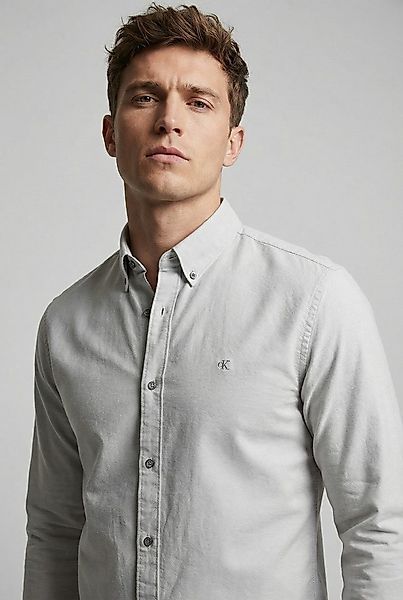 Calvin Klein Jeans Langarmhemd Button-Down-Kragen, Baumwoll-Stretch günstig online kaufen