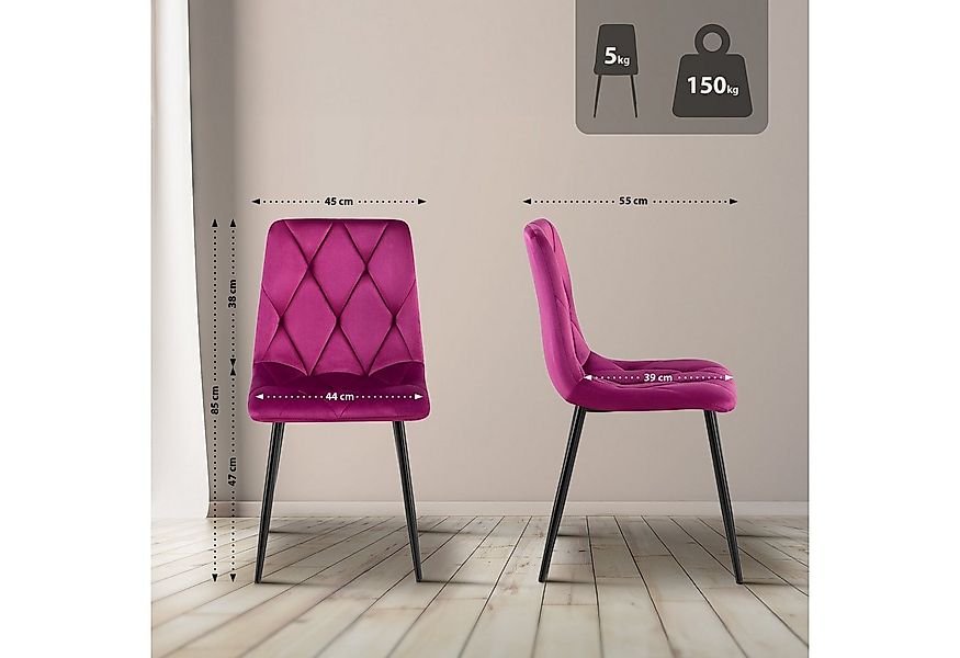 CLP Esszimmerstuhl Clairton, mit Stoff- oder Samtbezug, Metallgestell günstig online kaufen