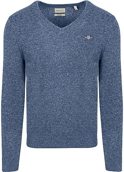 Gant Pullover V-Ausschnitt Wool Blend Navy Melange - Größe XXL günstig online kaufen