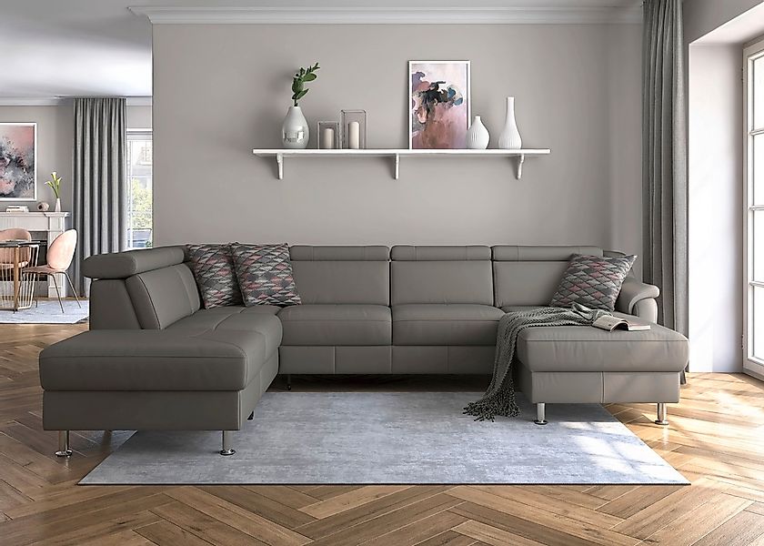 sit&more Wohnlandschaft "Freetown U-Form" Kopfteilverstellung und Federkern günstig online kaufen