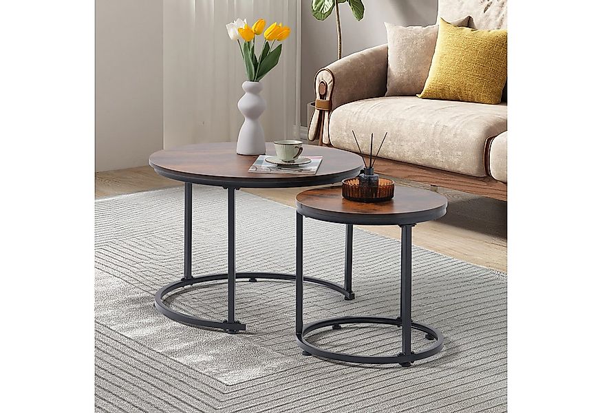JOIVI Couchtisch 2er-Couchtisch aus MDF & Stahlrahmen (2-tlg Beistelltisch günstig online kaufen