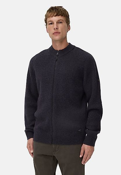 camel active Strickjacke Strickjacke aus reiner Lammwolle Langarm Stehkrage günstig online kaufen
