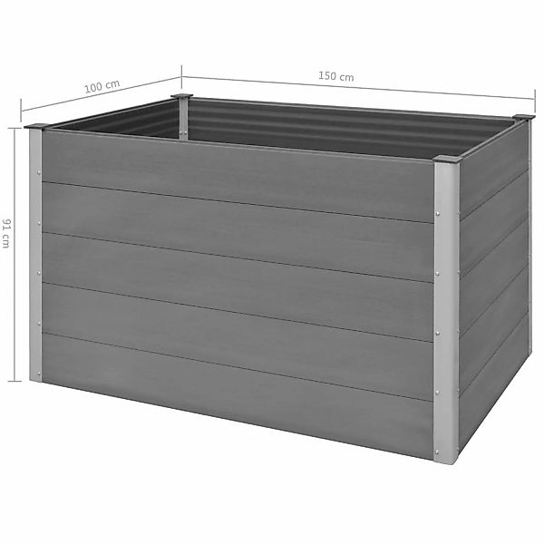 vidaXL Garten-Hochbeet WPC 150x100x91 cm Grau 658674 günstig online kaufen