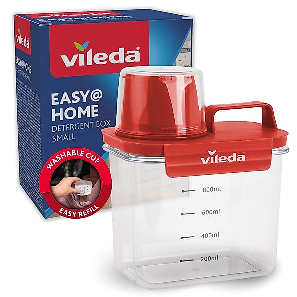 Vileda Aufbewahrungsbox Waschmittelbox 1100ml rot (Komplett-Set, günstig online kaufen