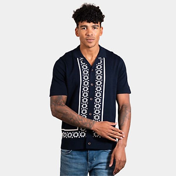Ben Sherman  Kurzarm Hemdbluse Border resort shirt - dark navy günstig online kaufen