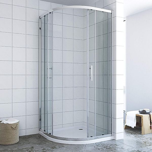 AQUABATOS Runddusche Viertelkreis Duschkabine Schwarz 80x80 günstig online kaufen