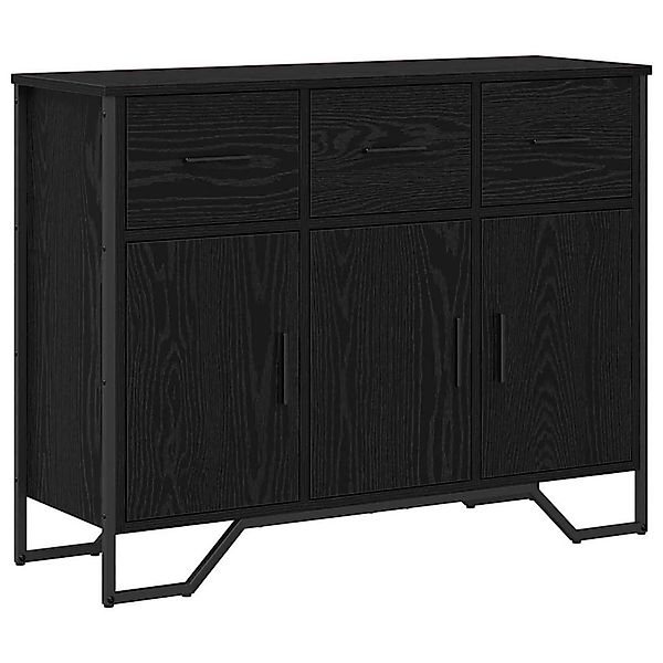 vidaXL Sideboard Schwarze Eiche 97 x 32,5 x 74,5 cm Holzwerkstoff 868778 günstig online kaufen