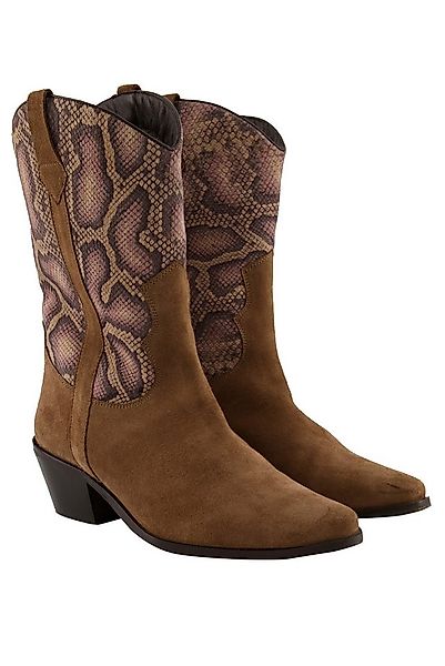Ulla Popken Leder-Western-Stiefeletten Veloursleder Weite H Stiefel günstig online kaufen