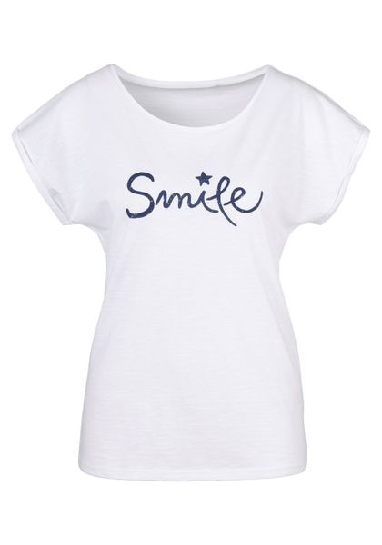 Beachtime T-Shirt "mit Frontdruck "Smile"" aus weicher Baumwoll-Qualität günstig online kaufen